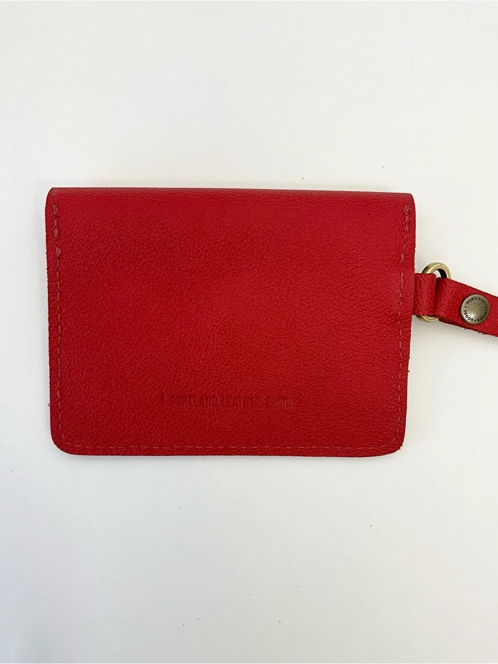 Portland Leather Passport Wristlet in Cherry-NEW